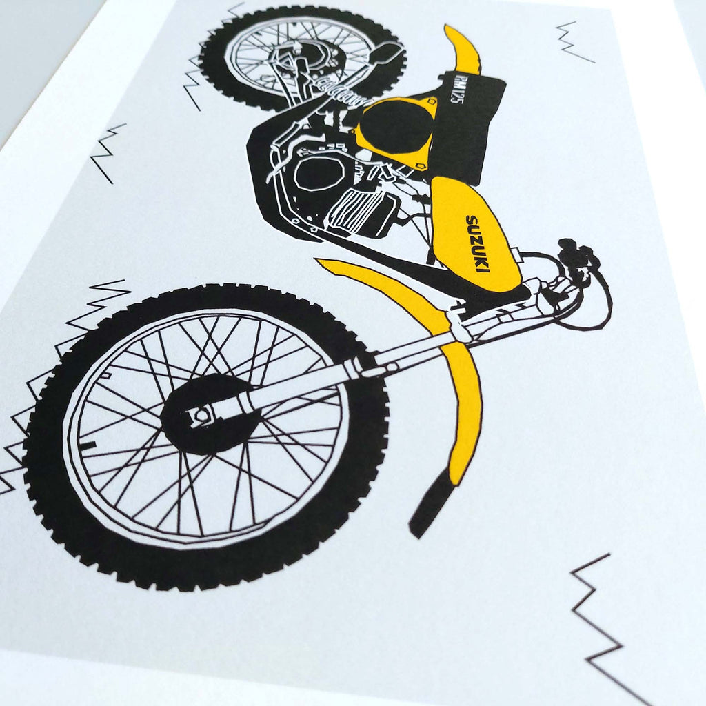 Yellow Vintage Motocross