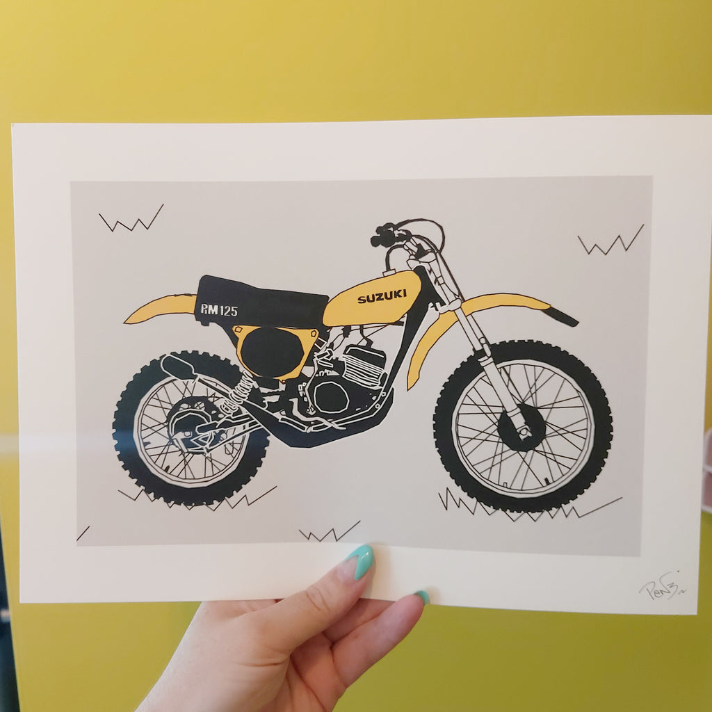 Yellow Vintage Motocross