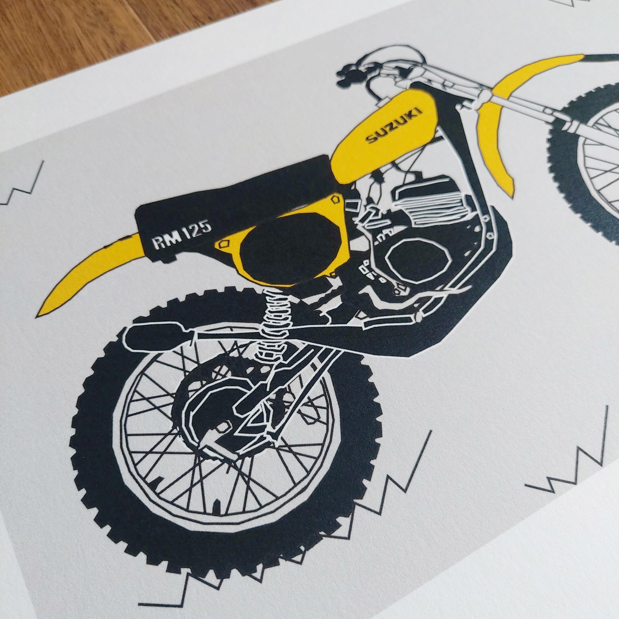 Suzuki 1975 RM175 Classic Motocross bike Art Print for sale