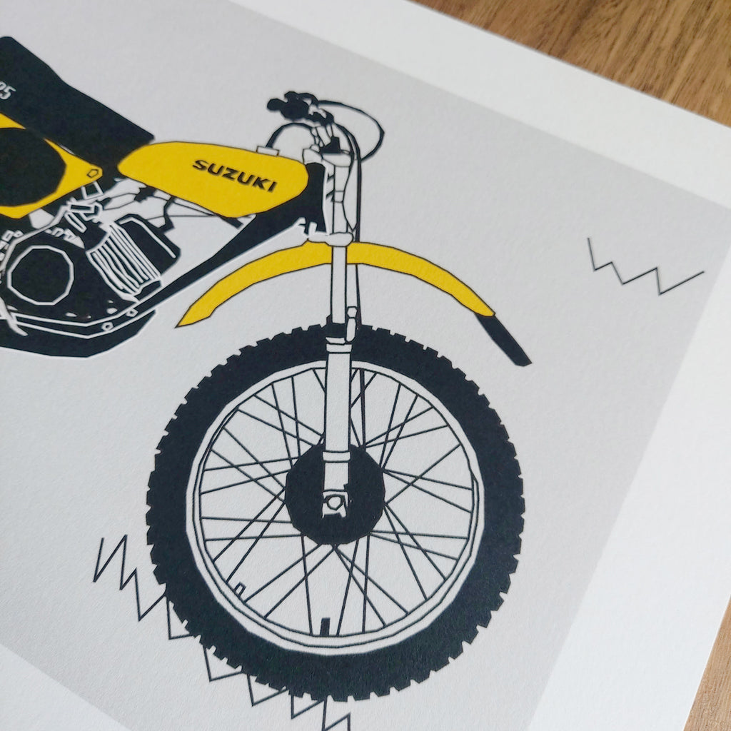 Yellow Vintage Motocross