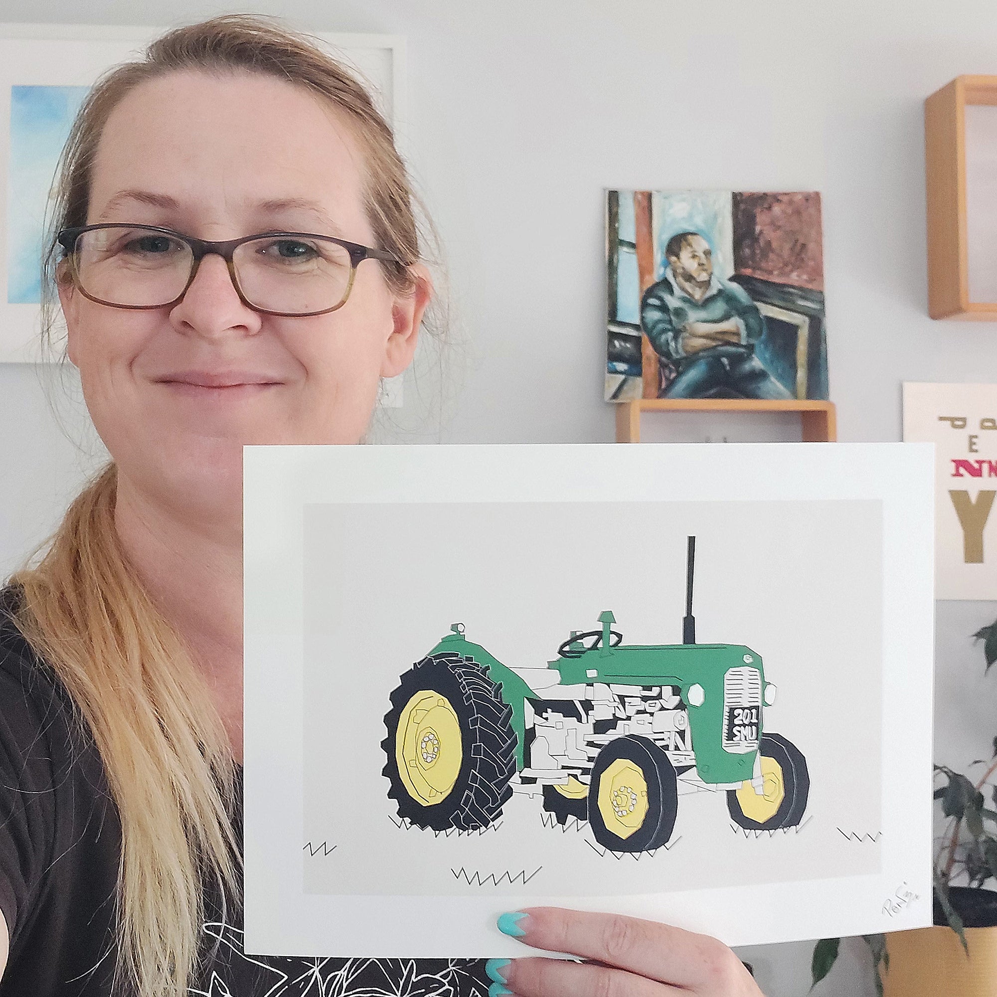 Green Vintage Tractor