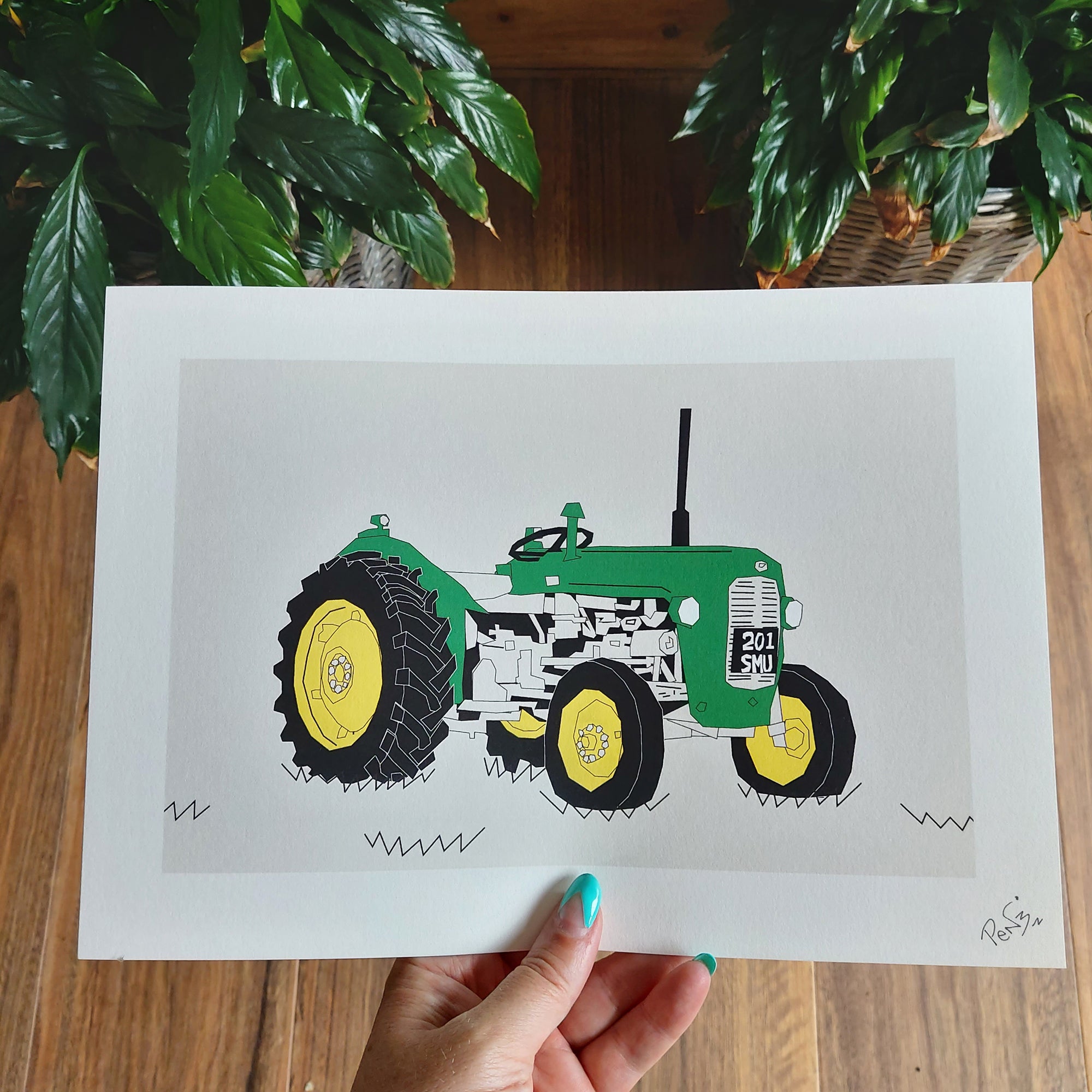 Green Vintage Tractor