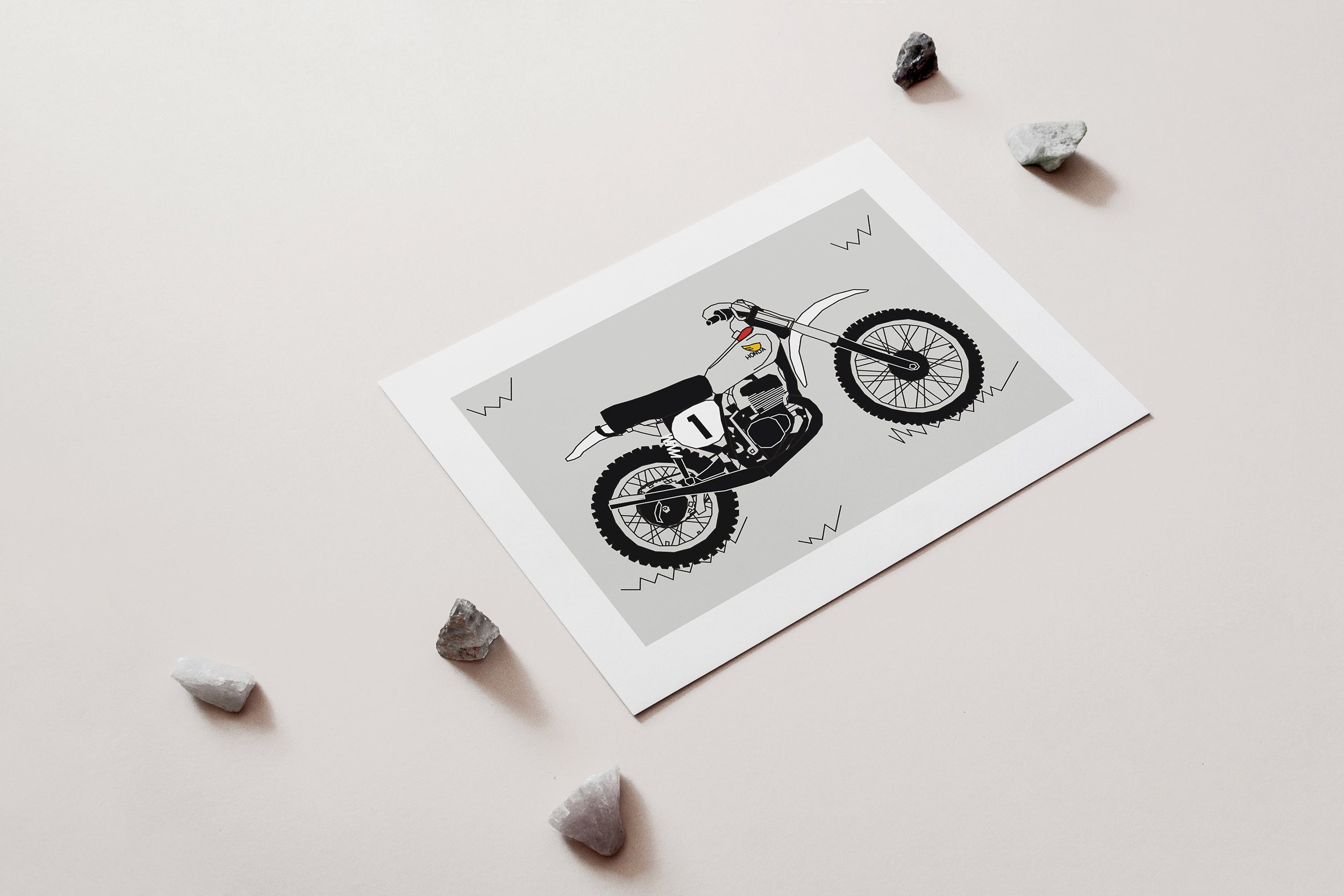 Honda Elsinore 1973 YZ250 Classic Motocross bike Art Print for sale
