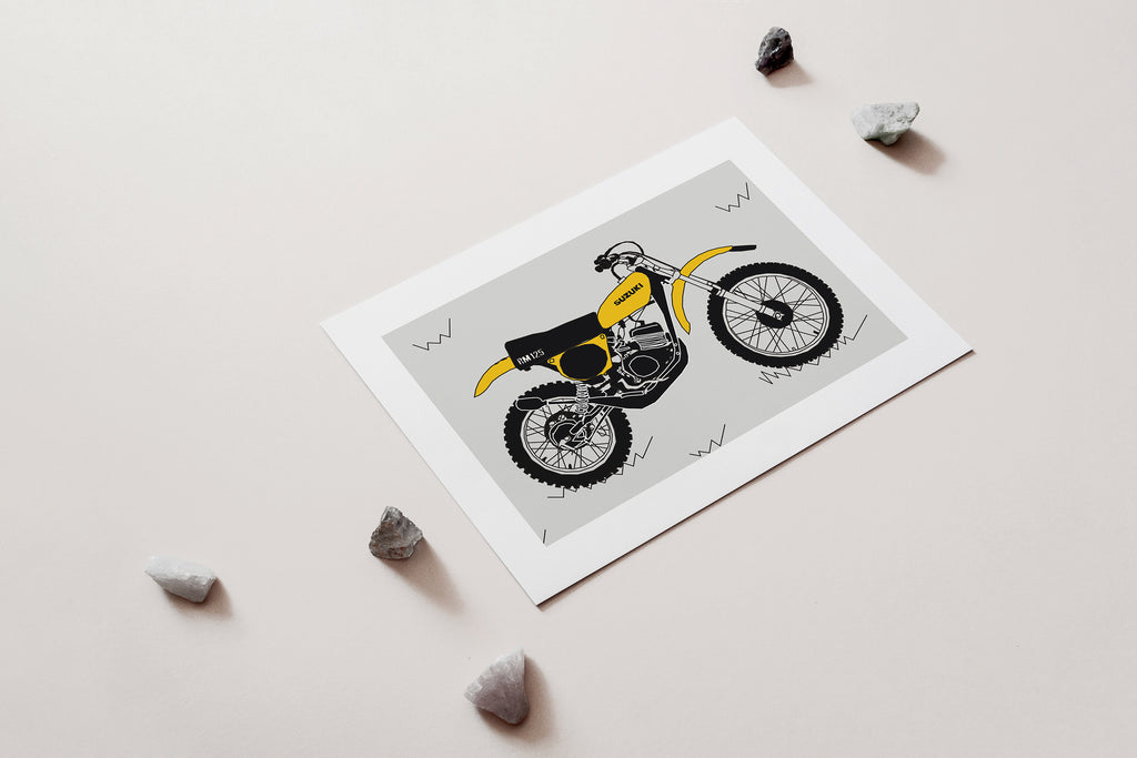 Yellow Vintage Motocross