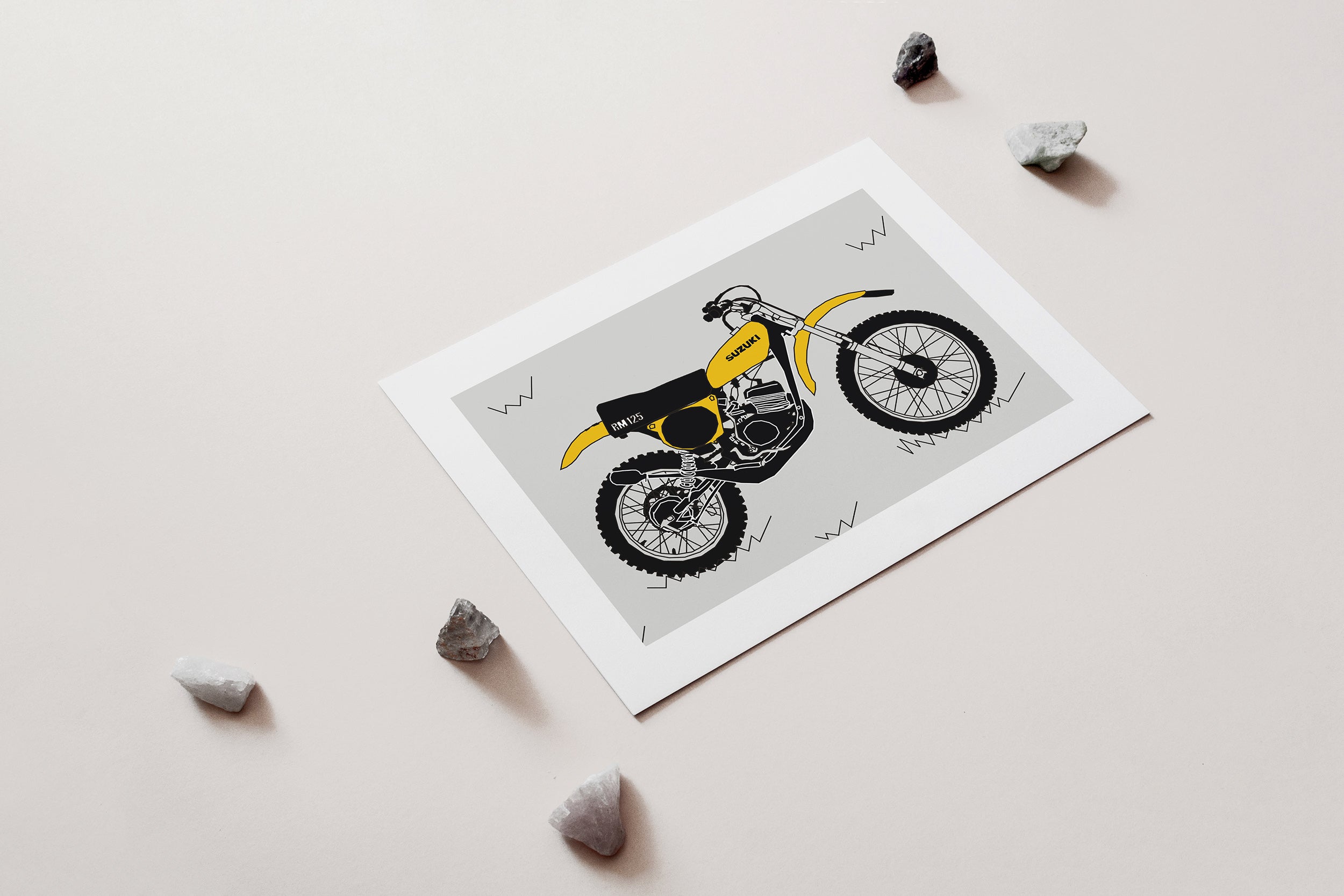 Yellow Vintage Motocross